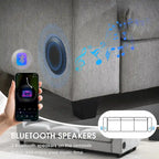 96 Chenille Smart Sektionssofa mit Bluetooth-Lautsprecher, herunterklappbarem Tisch und USB-Ladegerät und 3-Sitzer Cloud-Sofa
