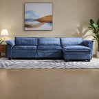 120.1 Chenille L-förmiges modulares Ecksofa mit Ottoman, 3-Sitzer Cloud-Sofa mit 57 cm tiefen Sitzen & hochdichtem Schaumstoff