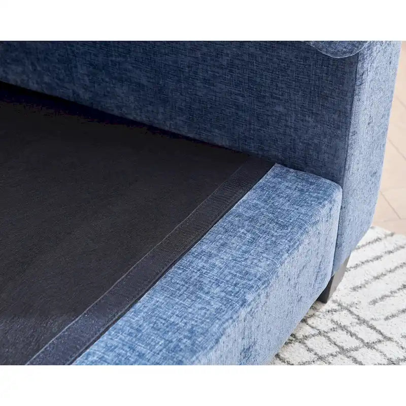 120.1 Chenille L-förmiges modulares Ecksofa mit Ottoman, 3-Sitzer Cloud-Sofa mit 57 cm tiefen Sitzen & hochdichtem Schaumstoff