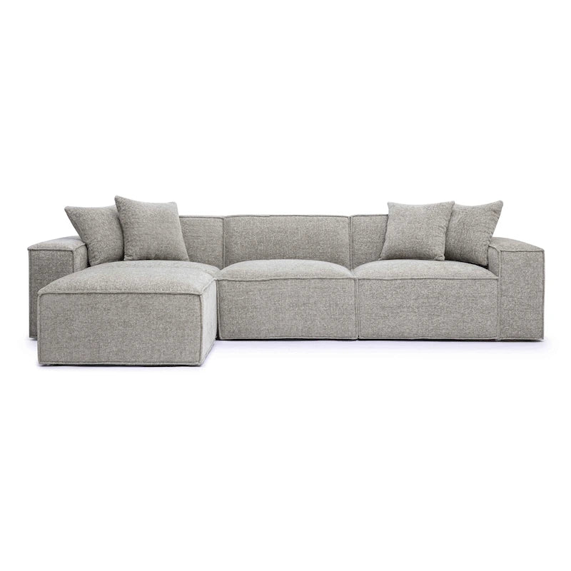 Mindy Chenille Modularsofa mit Korbflechtmuster - 115,3B x 70T x 28,2H