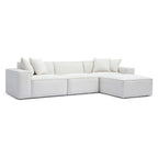 Mindy Chenille Modularsofa mit Korbflechtmuster - 115,3B x 70T x 28,2H