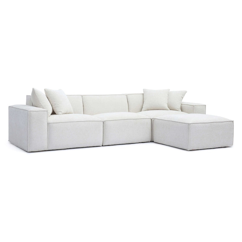 Mindy Chenille Modularsofa mit Korbflechtmuster - 115,3B x 70T x 28,2H