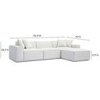 Mindy Chenille Modularsofa mit Korbflechtmuster - 115,3B x 70T x 28,2H