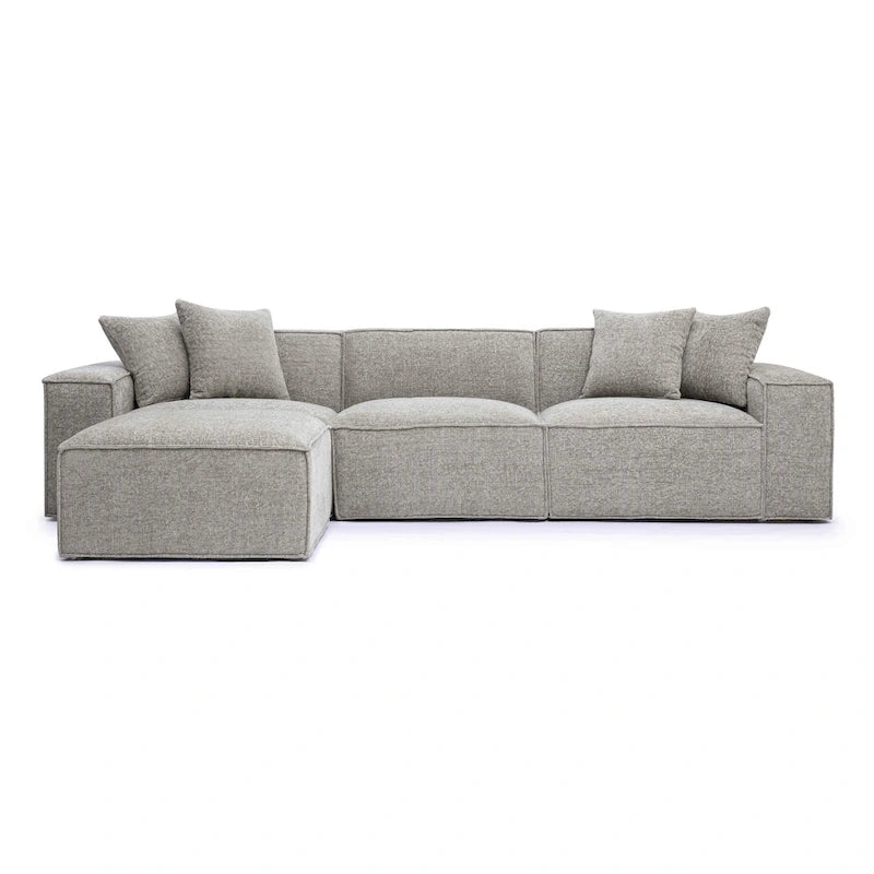 Mindy Chenille Modularsofa mit Korbflechtmuster - 115,3B x 70T x 28,2H