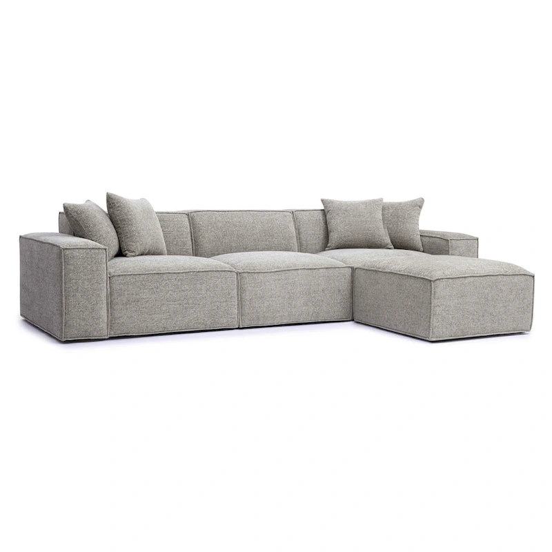Mindy Chenille Modularsofa mit Korbflechtmuster - 115,3B x 70T x 28,2H