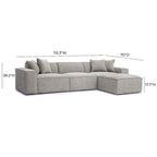 Mindy Chenille Modularsofa mit Korbflechtmuster - 115,3B x 70T x 28,2H