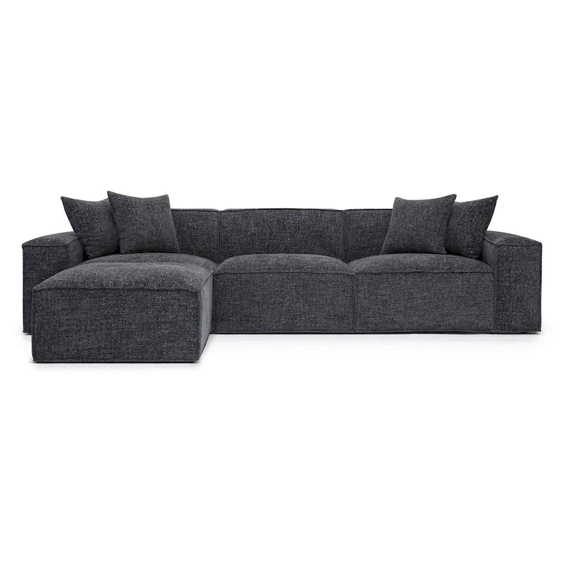 Mindy Chenille Modularsofa mit Korbflechtmuster - 115,3B x 70T x 28,2H