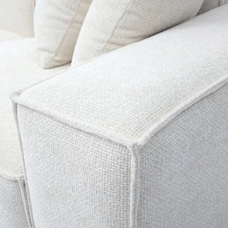 Mindy Chenille Modularsofa mit Korbflechtmuster - 115,3B x 70T x 28,2H