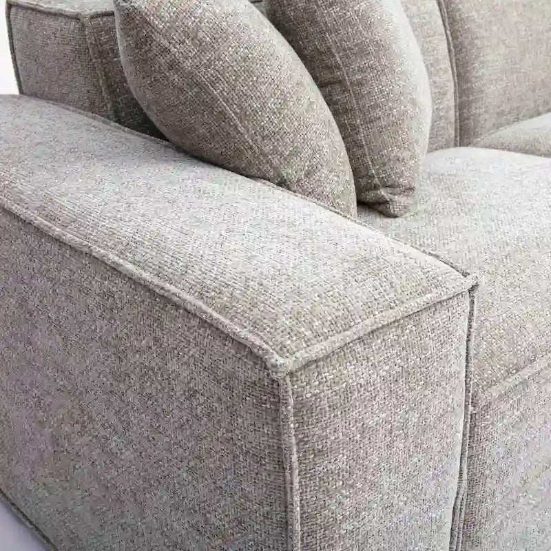 Mindy Chenille Modularsofa mit Korbflechtmuster - 115,3B x 70T x 28,2H