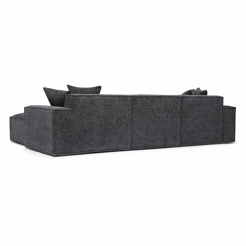 Mindy Chenille Modularsofa mit Korbflechtmuster - 115,3B x 70T x 28,2H