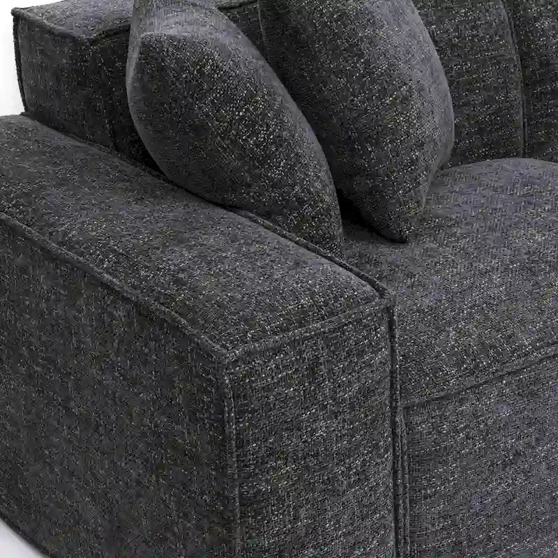 Mindy Chenille Modularsofa mit Korbflechtmuster - 115,3B x 70T x 28,2H