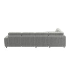 Veyron Furry Channel-Stoff Daunenfüllung L-förmiges 4-Sitzer Modulsofa mit Ottoman von iNSPIRE Q Modern
