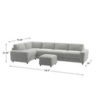 Veyron Furry Channel-Stoff Daunenfüllung L-förmiges 4-Sitzer Modulsofa mit Ottoman von iNSPIRE Q Modern