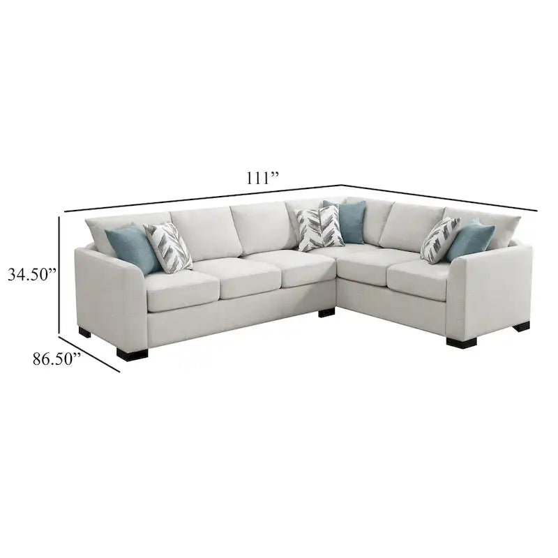 Ashlee Schlafsofa, Greige Chenille, 6 Kissen, 282 cm