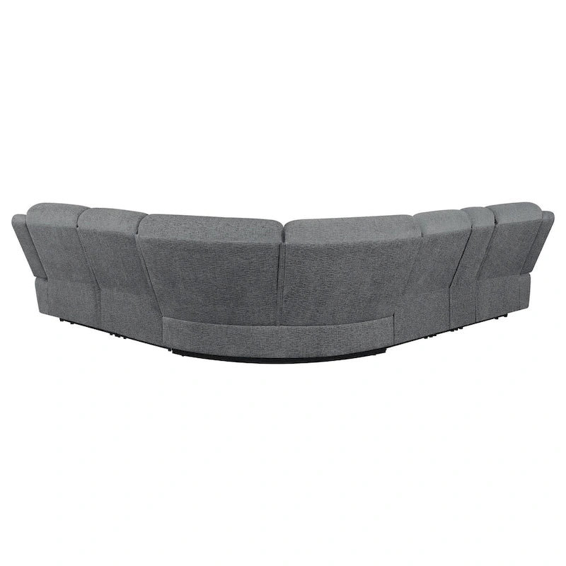Diko 6-teiliges modulares Sektionssofa, dunkelgrauer Chenille, manuelle Relaxfunktion