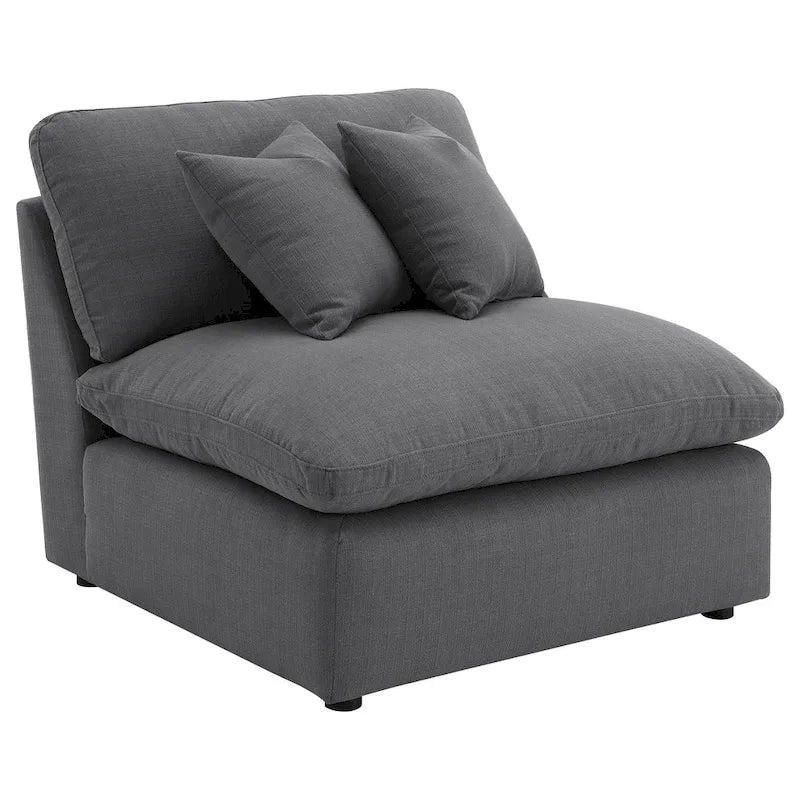 Hobo 6-teiliges Sektionssofa, anthrazitfarbener Stoff, 10 Kissen, 305 cm