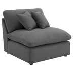 Hobo 6-teiliges Sektionssofa, anthrazitfarbener Stoff, 10 Kissen, 305 cm