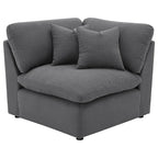 Hobo 6-teiliges Sektionssofa, anthrazitfarbener Stoff, 10 Kissen, 305 cm