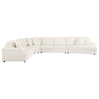 Sono 4-teiliges Modulsofa, 6 Zierkissen, Channel Elfenbeinweiß