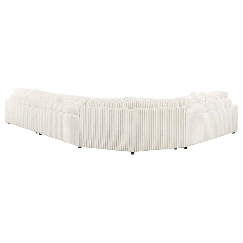 Sono 4-teiliges Modulsofa, 6 Zierkissen, Channel Elfenbeinweiß