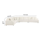 Sono 4-teiliges Modulsofa, 6 Zierkissen, Channel Elfenbeinweiß