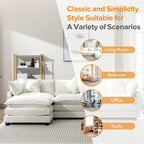 Roomfitters L-förmiges Sofa aus Chenille mit Ottomane und 5 Kissen, modernes Luxus-Sofa für das Wohnzimmer