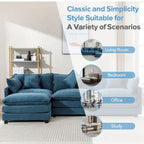 Roomfitters L-förmiges Sofa aus Chenille mit Ottomane und 5 Kissen, modernes Luxus-Sofa für das Wohnzimmer