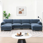 U-förmiges Sektionalsofa Indoor Chaiselongue mit USB- und Typ-C-Ladegerät