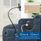 U-förmiges Sektionalsofa Indoor Chaiselongue mit USB- und Typ-C-Ladegerät
