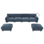 U-förmiges Sektionalsofa Indoor Chaiselongue mit USB- und Typ-C-Ladegerät