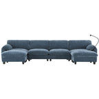 U-förmiges Sektionalsofa Indoor Chaiselongue mit USB- und Typ-C-Ladegerät