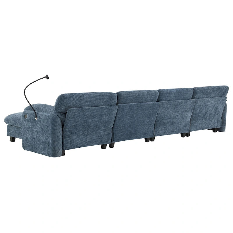 U-förmiges Sektionalsofa Indoor Chaiselongue mit USB- und Typ-C-Ladegerät