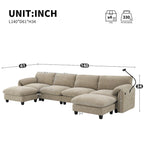 U-förmiges Sektionalsofa Indoor Chaiselongue mit USB- und Typ-C-Ladegerät