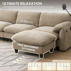 U-förmiges Sektionalsofa Indoor Chaiselongue mit USB- und Typ-C-Ladegerät