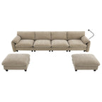 U-förmiges Sektionalsofa Indoor Chaiselongue mit USB- und Typ-C-Ladegerät