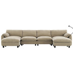 U-förmiges Sektionalsofa Indoor Chaiselongue mit USB- und Typ-C-Ladegerät