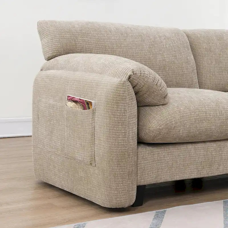 U-förmiges Sektionalsofa Indoor Chaiselongue mit USB- und Typ-C-Ladegerät
