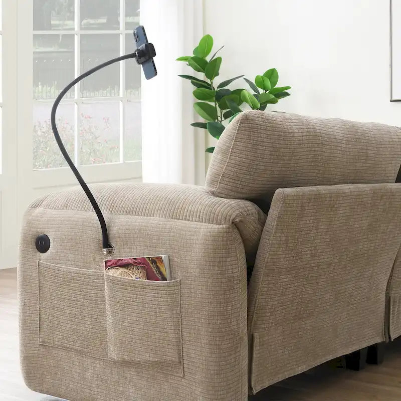 U-förmiges Sektionalsofa Indoor Chaiselongue mit USB- und Typ-C-Ladegerät