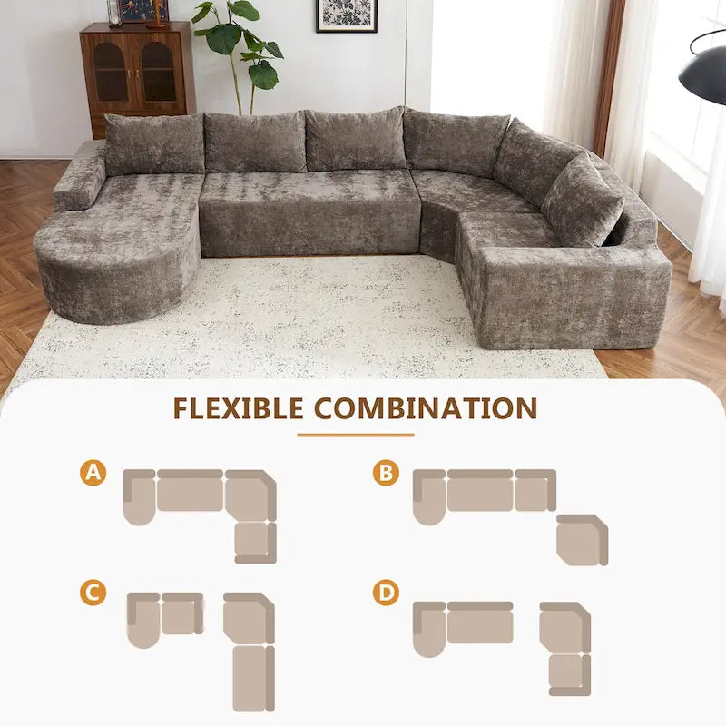 Modulares Sektionssofa Wohnzimmer Bodensofa Récamiere