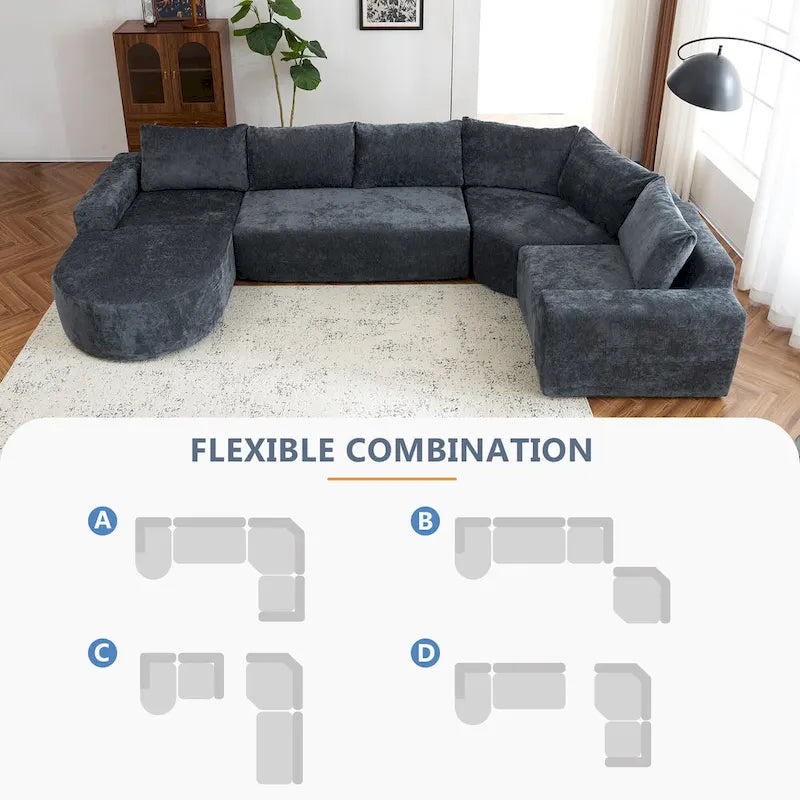 Modulares Sektionssofa Wohnzimmer Bodensofa Récamiere