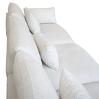 Klassisches, modernes Leinen-Ecksofa, modular, 4-Sitzer, Daunenfüllung, Cloud Couch mit Kissen