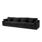 Klassisches, modernes Leinen-Ecksofa, modular, 4-Sitzer, Daunenfüllung, Cloud Couch mit Kissen
