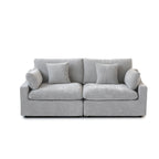 Modernes, bequemes Leinen Ecksofa mit Daunenfüllung, Cloud Couch, Zweisitzer für Apartment