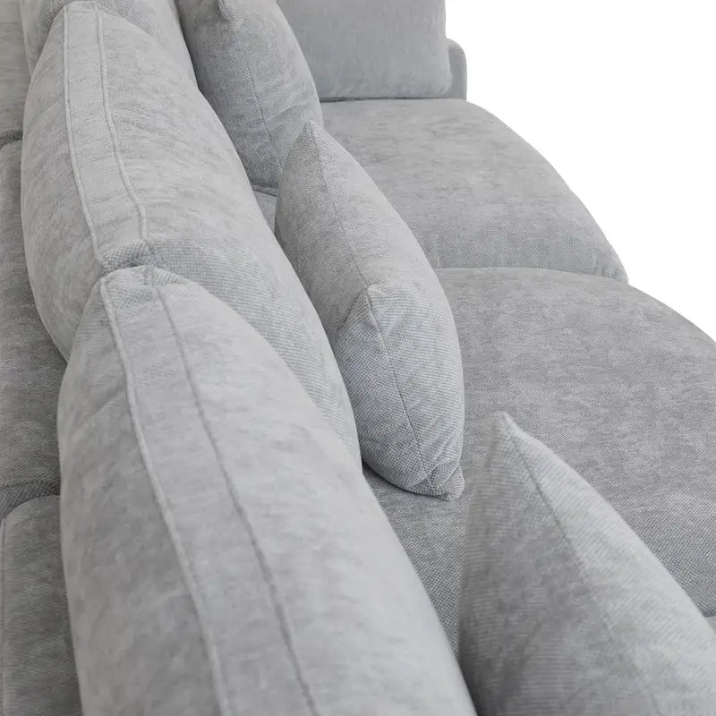 Modernes, bequemes Leinen Ecksofa mit Daunenfüllung, Cloud Couch, Zweisitzer für Apartment