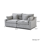 Modernes, bequemes Leinen Ecksofa mit Daunenfüllung, Cloud Couch, Zweisitzer für Apartment