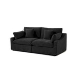 Modernes, bequemes Leinen Ecksofa mit Daunenfüllung, Cloud Couch, Zweisitzer für Apartment