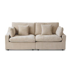 Modernes, bequemes Leinen Ecksofa mit Daunenfüllung, Cloud Couch, Zweisitzer für Apartment