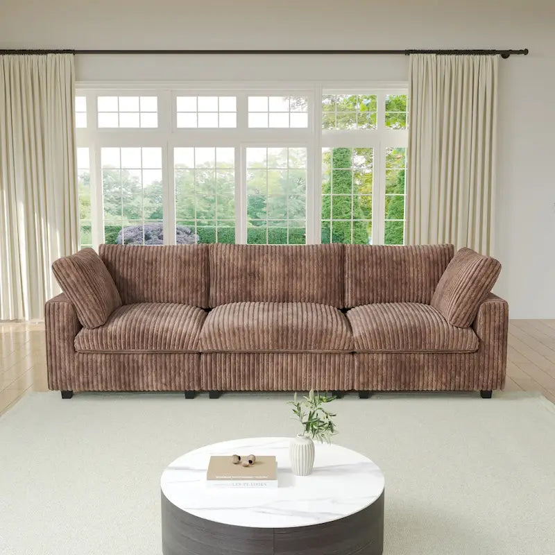 Weiches Plüsch Modulares Sektionssofa Modern Gepolstertes Wohnzimmer-Sofa
