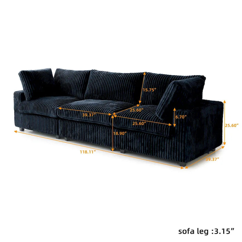 Weiches Plüsch Modulares Sektionssofa Modern Gepolstertes Wohnzimmer-Sofa