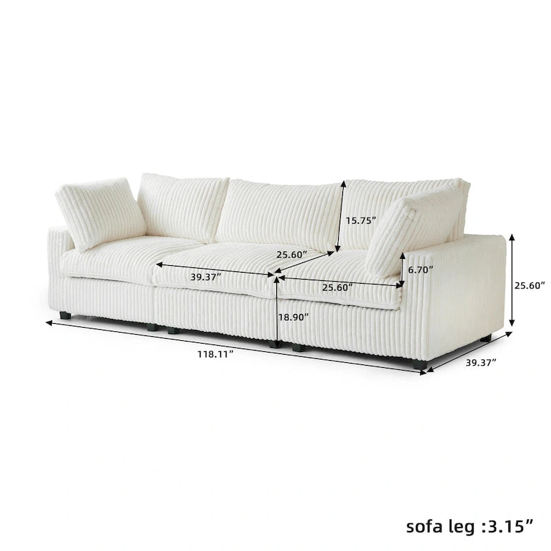 Weiches Plüsch Modulares Sektionssofa Modern Gepolstertes Wohnzimmer-Sofa